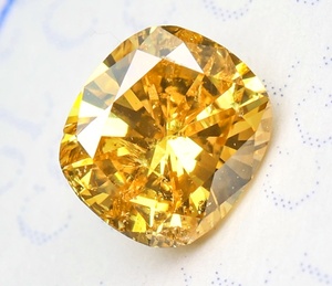 【１００円～】0.289ｃｔ 天然ダイヤ FANCY VIVID ORANGE YELLOW（ナチュラルカラー）I1 X