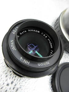 極美品　パンケーキ　ニコン Nikon GN Auto NIKKOR 45mm F2.8 　専用フード付きレンズ