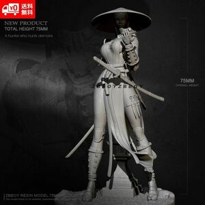 【新品】1/24 くノ一 女忍者 NINJA 未塗装 レジン製 組み立て キット フィギュア プラモデル 人形 ガレージキット H050