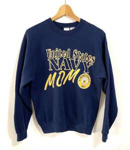 ■ 90s 90年代 USA製 M.J. SOFFE ソフィー UNITED STATE NAVY アメリカ海軍 MOM ロゴプリント スウェット トレーナー サイズM ネイビー ■