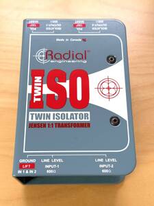 RADIAL ラジアル Twin-Iso　☆現場のノイズ対策に☆　　　2ch XLR アイソレーター アイソレーショントランス