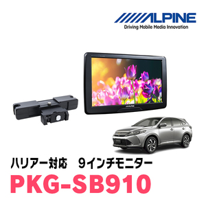 ハリアー(60系・H25/12～R2/6)用　アルパイン / PKG-SB910　9インチ・ヘッドレスト取付け型リアビジョンモニター