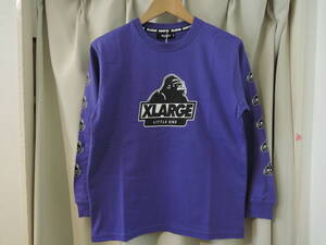 X-LARGE エクストララージ XLARGE Kids 袖ロゴスランテッドOGゴリラ 長袖Tシャツ L/STシャツ 紫 140センチ 最新人気商品　送料￥230～