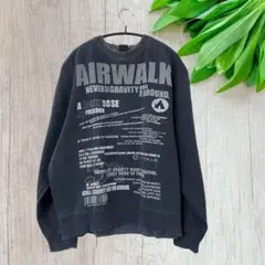 AIRWALK エアウォーク プリントトレーナー【L】ネイビー 長袖