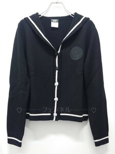 非売品 大人気 スタッフ専用 CHANEL ココマーク ロゴ入り セーラーカーディガン ユニフォーム 衣装 ブティック カウンター 長袖 Mサイズ 