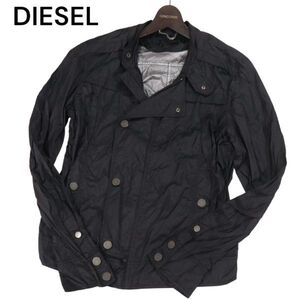 DIESEL ディーゼル BLACK GOLD 高級ライン★ 通年 ナイロン ライダース ジャケット Sz.46　メンズ 黒　I4T00459_2#O