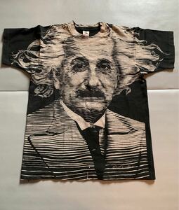 90s★ヴィンテージ ALBERT EINSTEIN アルベルトアインシュタイン ビンテージTシャツ 大判 フェード モスキートヘッド 偉人 古着 L XL