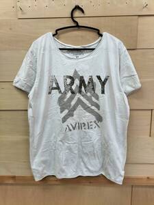 AVIREX　アヴィレックス　半袖Tシャツ　ホワイト・ロゴプリント　XLサイズ　メンズ　01