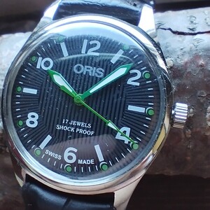 美品！オリス■ORIS 手巻き機械式1980年代ヴィンテージメンズ腕時計アンティーク