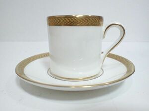 H195/6D◆WEDGWOOD ウェッジウッド SENATOR セナター デミタスカップ＆ソーサー 1客 金彩 良品◆