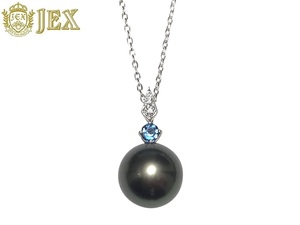 MIKIMOTO ミキモト K18WG黒蝶パール アレキサンドライト ダイヤペンダント NO.62079