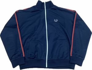 レア　80s復刻 ポルトガル製 FRED PERRY トラックジャケット ジャージ L フレッドペリー フルジップ ネイビー　Lサイズ 古着　ビンテージ