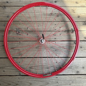 【期間限定値下げ】未使用 CANDYRIM RED with Rainbow Lam フロントWHEEL SANSINクイック仕様 フロントホイールvelocityベロシティーピスト