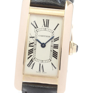 カルティエ CARTIER W2607456 タンクアメリカンSM K18PG クォーツ レディース 美品 _837245