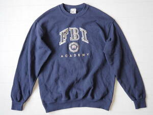 ☆送料無料☆ Lee リー USA直輸入 古着 FBI ACADEMY 裏起毛 スウェット トレーナー メンズ Ｍ ネイビー トップス 中古 即決