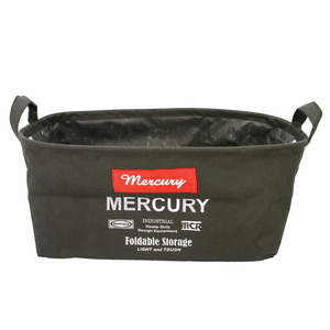 ☆ ブラック マーキュリー キャンバスバケツ 通販 収納ボックス 布 キャンバス 折りたたみ おしゃれ 雑貨 バケツ MERCURY オーバルバケツ