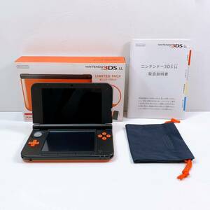 132【中古】Nintendo 3DS LL 本体 SPR-001 オレンジ×ブラック ニンテンドー 3DS LL タッチペン付き 動作確認 初期化済み 箱付き 現状品