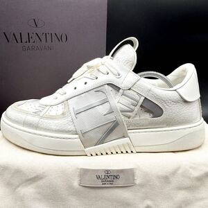 1円 【現行未使用級】 VALENTINO GARAVANI ヴァレンティノガラヴァーニ ロゴバンド スニーカー シューズ 靴 レザー ホワイト 白 27cm相当