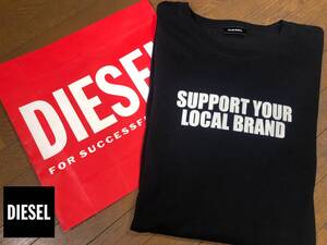 ●人気！DIESEL ディーゼル ロゴ タイプス 美品 ロッグスリーブ カットソー ロンTEE 黒 メンズ オーバーサイズ 即決 即納 55dsl●783