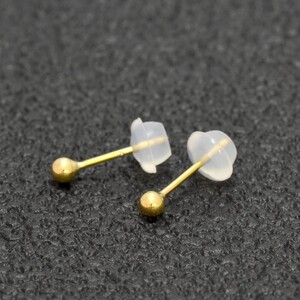 【バラ売り/1個】 ピアス 18金 イエローゴールド シャカ玉ボールピアス 直径2.5mm｜K18YG 18k レディース メンズ