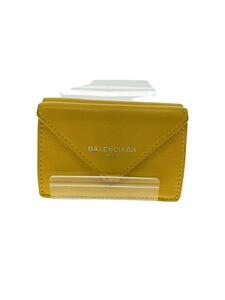 BALENCIAGA◆PAPIER/ペーパー/ミニウォレット3つ折り財布/レザー/391446・7112・Z・53224