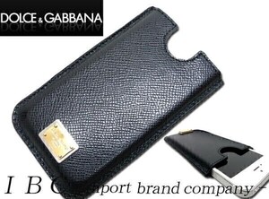 ★DOLCE&GABBANA★ドルガバ★iPhone4.4S用レザーケース★ブラック黒【本物保証】イタリアンカジュアル★芸能人御用達★ハイファッション★