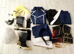 刀剣乱舞　鳴狐　戦闘衣装＋ウィッグ＋お供の狐＋ブーツ　コスプレ　衣装　S