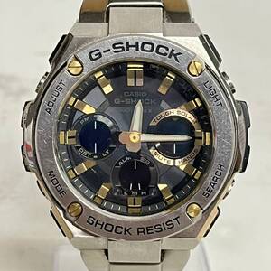 1円~【不動】カシオ CASIO G-SHOCK GST-W110D 電波ソーラー メンズ腕時計 ブラック文字盤 マルチバンド6 デジアナ 純正ベルト J113763