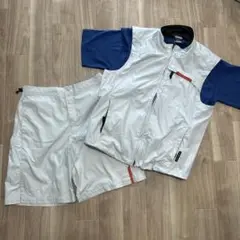 old nike ナイキ　ナイロンベスト　ナイロンパンツ　セットアップ　ベージュ