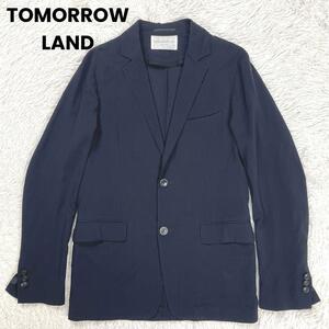 TOMORROW LAND トゥモローランド 薄手ウール100% アンコンジャケット ネイビー 44(S~M) 現行タグ 軽量 サマージャケット メンズ