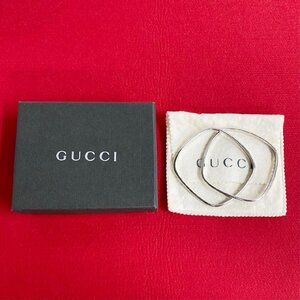 極 美品 希少品 保存箱 袋付き GUCCI グッチ ロゴ 2連 バングル シルバー925 ブレスレット アクセサリー メンズ レディース シルバー 29101