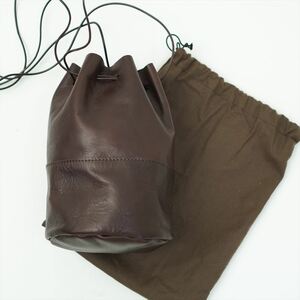 ARTS＆CRAFT アーツ＆クラフト レザーポート 革 巾着 袋 バッグ ブラウン 日本製