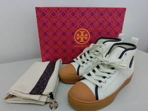 【TORY BURCH】新品☆トリーバーチ　ハイカットスニーカー：刺繍ロゴ☆箱入り/22.5㎝