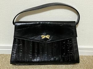 G330☆送料無料☆希少 HANAE MORI/ハナエモリトートバッグ/ハンドバッグ/手提げ鞄 レザー 中古