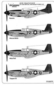 【送料無料：デカール】WARBIRD DECALS 48002 P51D P51C 332nd FG