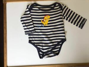 frugi フルーギ オーガニックコットン ボディ 肌着 長袖 ロンパース ボーダー 赤ちゃん ベビー 子供 60 65サイズ 3～6m