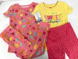 新品■Kids 女の子 半袖 パンツ 4点セット 7 / 7歳 カラフル フルーツ かわいい♪ まとめてお得