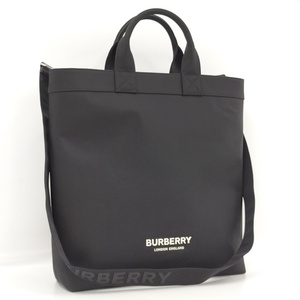 BURBERRY 2WAY ショルダーバッグ ハンドバッグ ナイロン ブラック