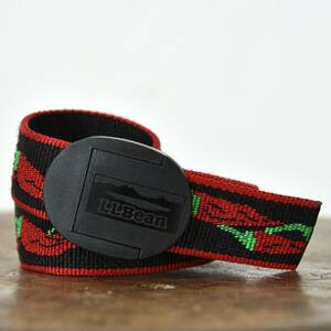 デザイン◎ 90s L.L.Bean × BISON DESIGNS カタディンロゴ バックル ナイロン ベルト ヴィンテージ アウトドア キャンプ