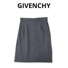 【通年】GIVENCHY フランス製　膝丈スカート　チャコールグレー　40