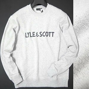 新品 ライル&スコット ロゴプリント 裏毛 スウェット トレーナー M 灰 【I57797】 LYLE&SCOTT 春秋冬 メンズ クルーネック コットン100%