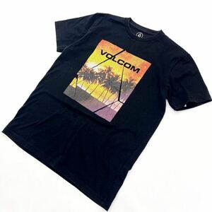 VOLCOM ☆ サンセット フォトプリント◎ ブラック 半袖 Tシャツ M サーフィン アメカジ ストリート スケーター 古着MIX ボルコム■L260