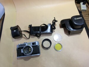 T【セ6-11】【60サイズ】▲Canon キャノン/MODEL7 フィルムカメラ/レンズ・革ケース付/ジャンク/※傷・汚れ有