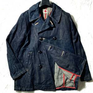 TIGRE BROCANTE★MADE IN INDIGO★濃紺インディゴ★デニムPコート ジャケット ヘビーオンス 藍染め M ティグルブロカンテ 天空丸