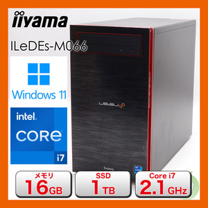 【高スペック】iiyama　LEVEL デスクトップパソコン ILeDEs-M066 i7-12700 最大4.90GHz 16GB SSD1TB DVD-RW