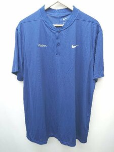 ◇ NIKE ナイキ DRI FIT ヘンリーネック 半袖 Tシャツ カットソー サイズXL ネイビー系 メンズ P