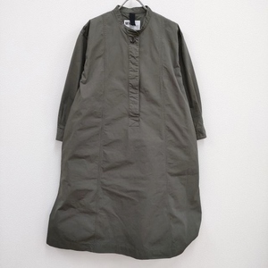 MHL. 595-3258500 DRY COTTON POPLIN 定価31900円 バンドカラー ワンピース 23AW グレー エムエイチエル 3-1112M 228665