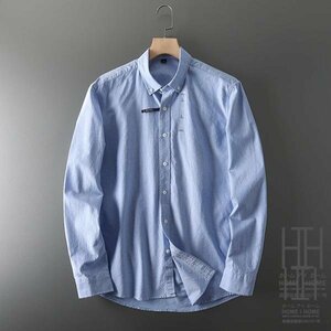 XL ブルー シャツ メンズ メンズシャツ メンズ 長袖シャツ シャツ 柄シャツ ワイシャツ メンズ