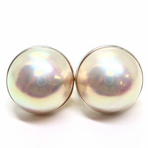 TASAKI(田崎真珠)《K14WG マベパールイヤリング》J 約6.6g 半円真珠 マベ貝 pearl earring jewelry ジュエリー EB5/ED0