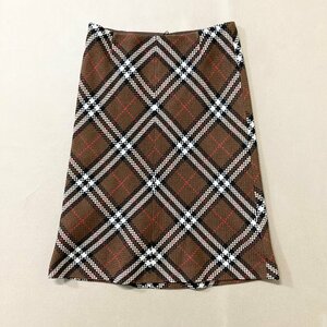 ★BURBERRY LONDON バーバリー ロンドン スカート ボトムス バイアスチェック サイズ40 ブラウン レディース 0.35kg★